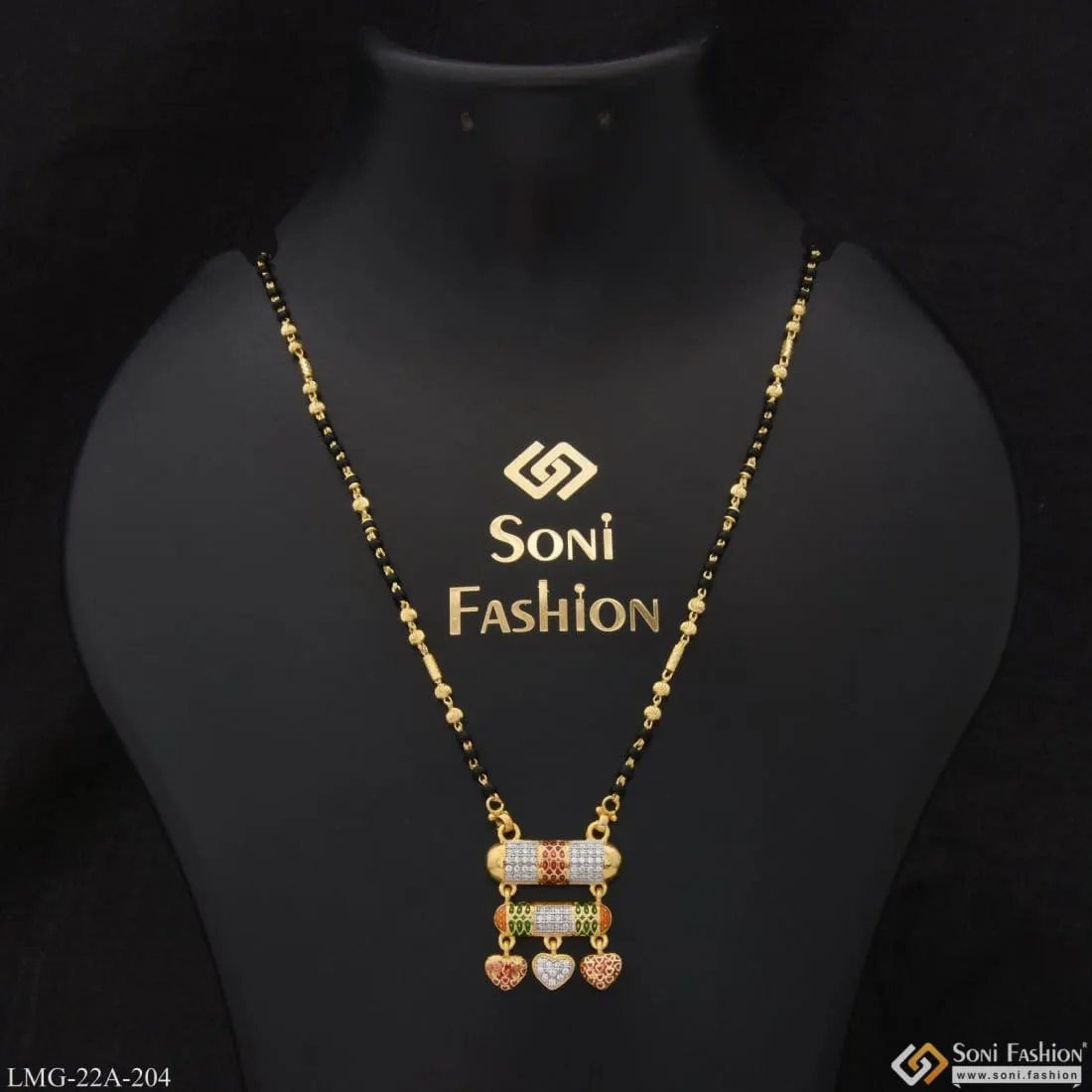 1 Gram Gold Plated Fancy Design Artisanal Design Mangalsutra for Women - Style A204