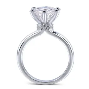 14k White Gold Solitaire Moissanite Ring 1ct - 5ct Options