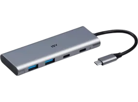 Adaptador - ISY IHU-5200, USB-C, 4 Puertos, 5 Gbps, 7.5 W, Plata