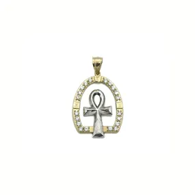 Ankh Over Arch CZ Pendant (14K)