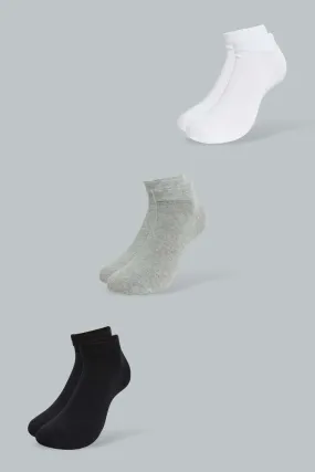 Assorted Men's Ankle Socks (Pack of 3)