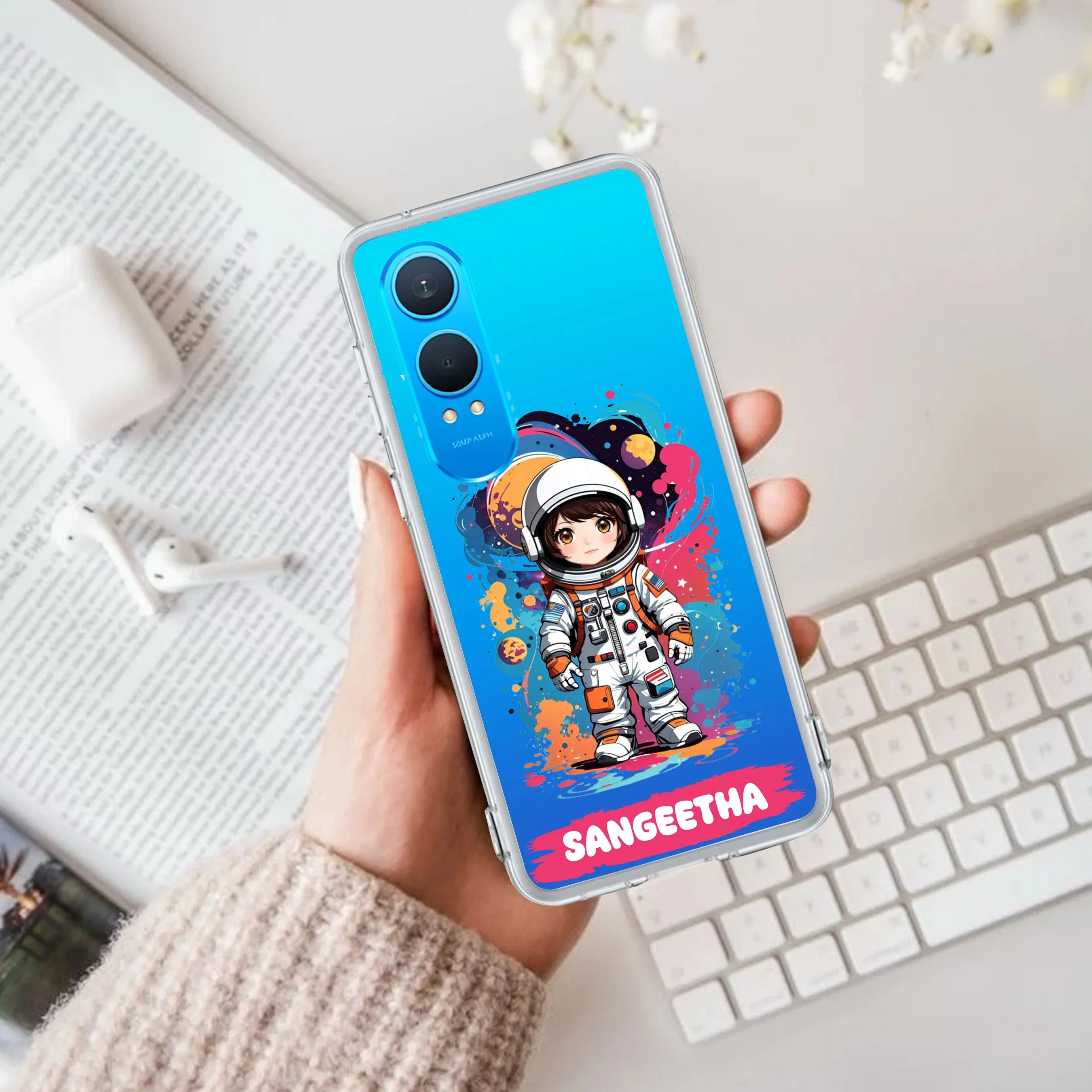 Astronaut Customize Transparent Silicon Case For OnePlus