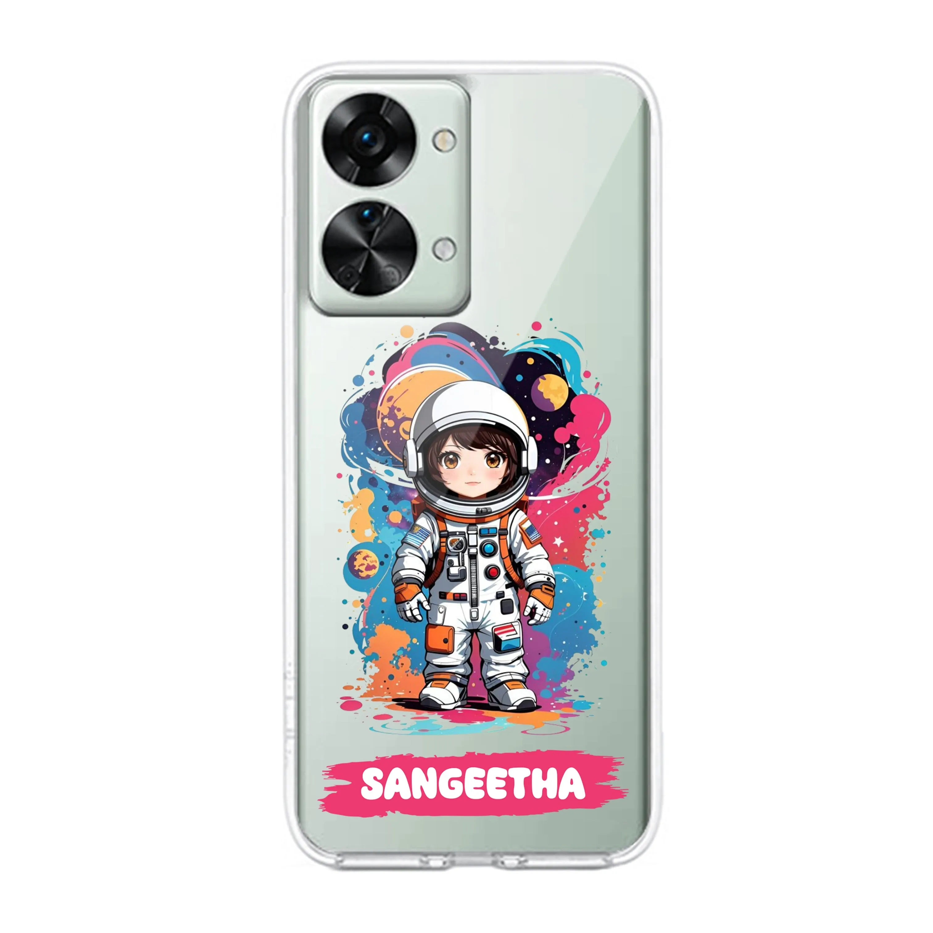 Astronaut Customize Transparent Silicon Case For OnePlus