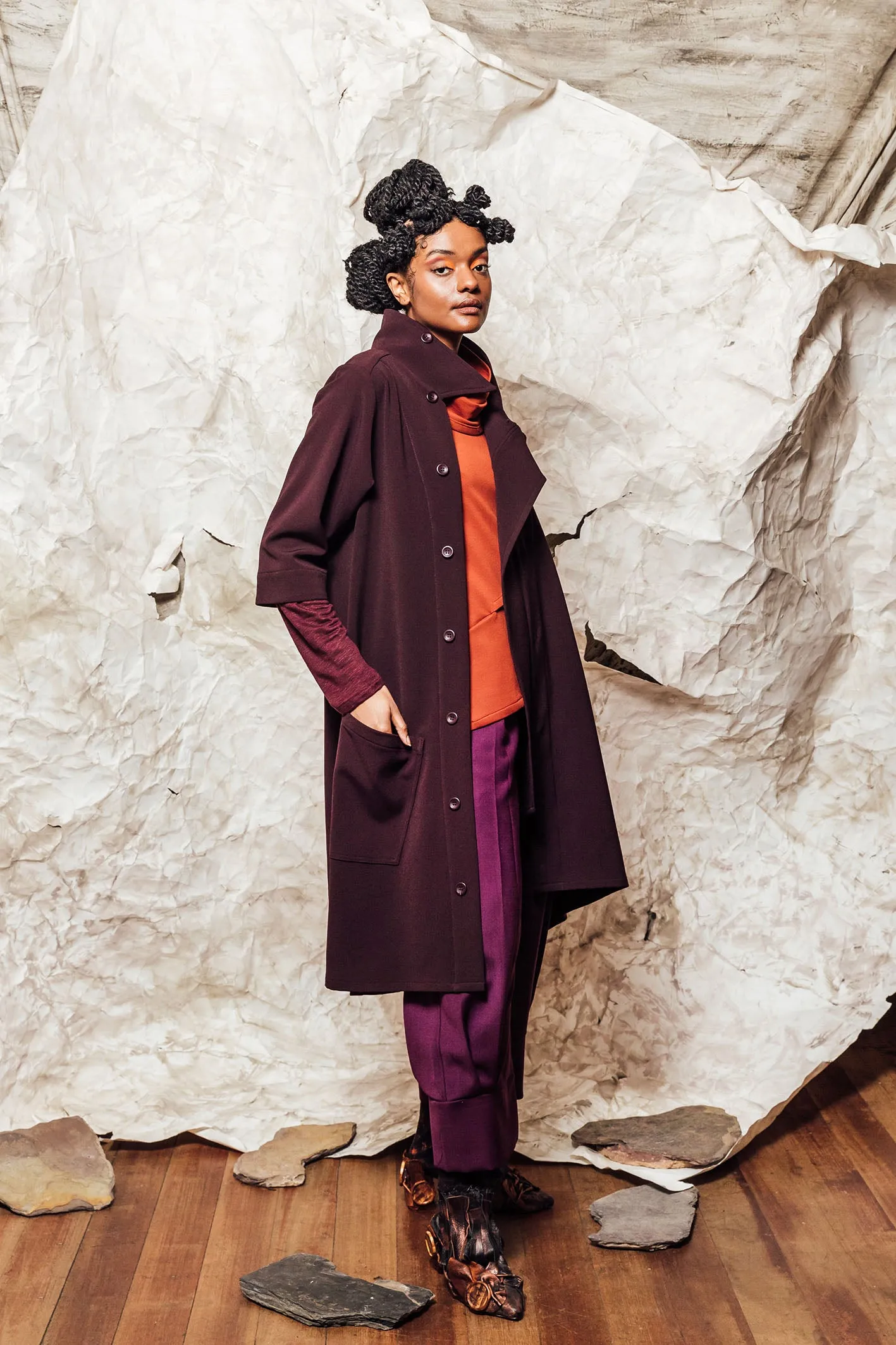 AW22 EMILE LONG JACKET - MERLOT