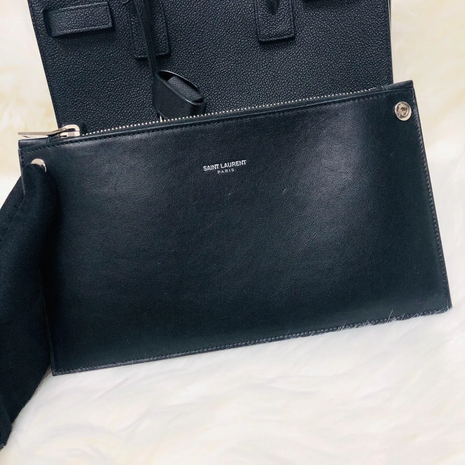 Baby Sac De Jour Black Grained Leather