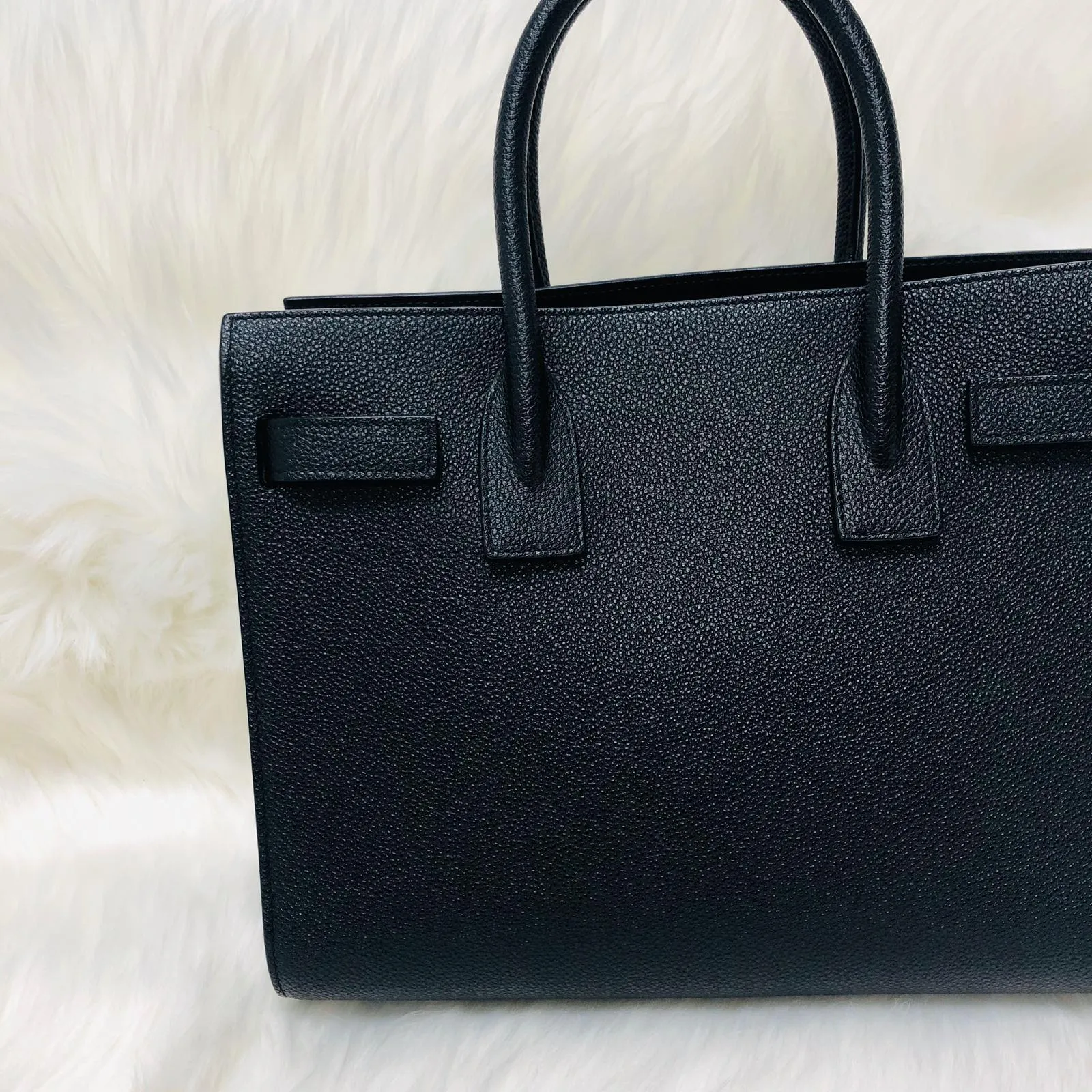 Baby Sac De Jour Black Grained Leather