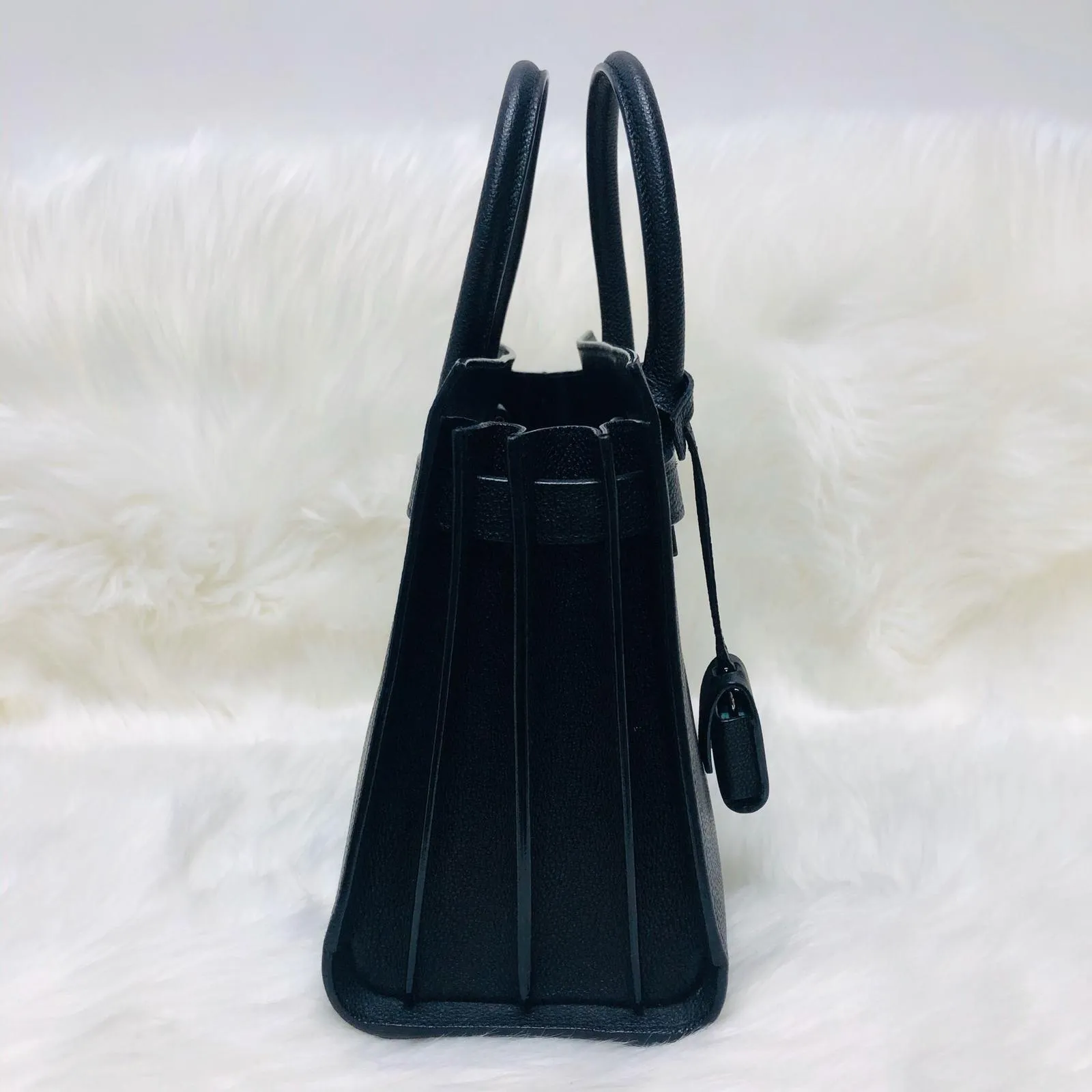 Baby Sac De Jour Black Grained Leather