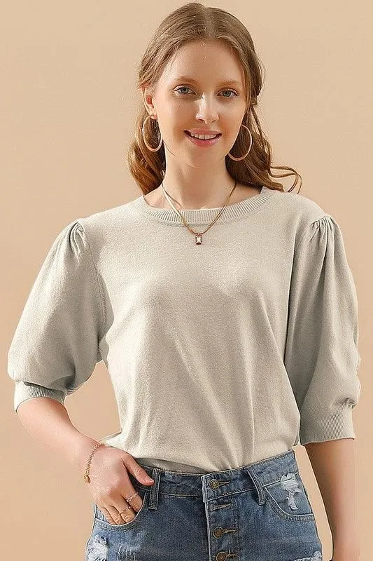 BASIC DAILY SHORT SLEEVE CASUAL TOP