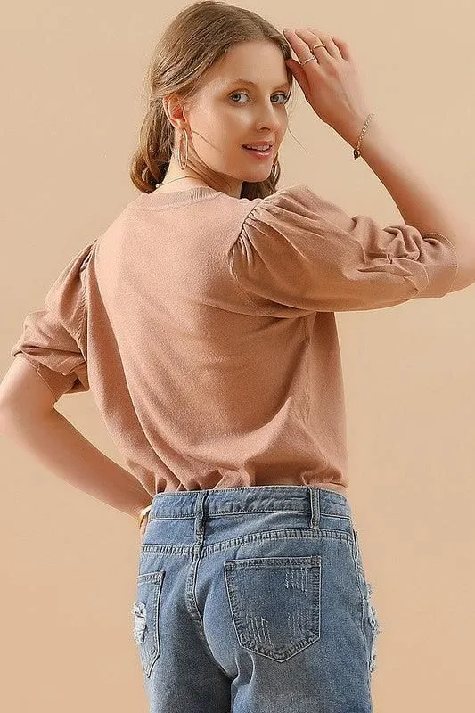 BASIC DAILY SHORT SLEEVE CASUAL TOP