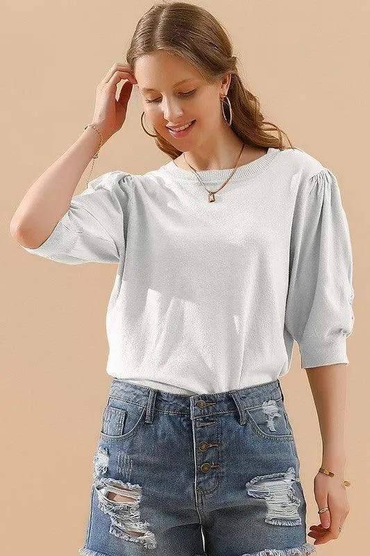 BASIC DAILY SHORT SLEEVE CASUAL TOP