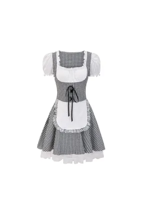 Black Gingham Oktoberfest Dress OCW127