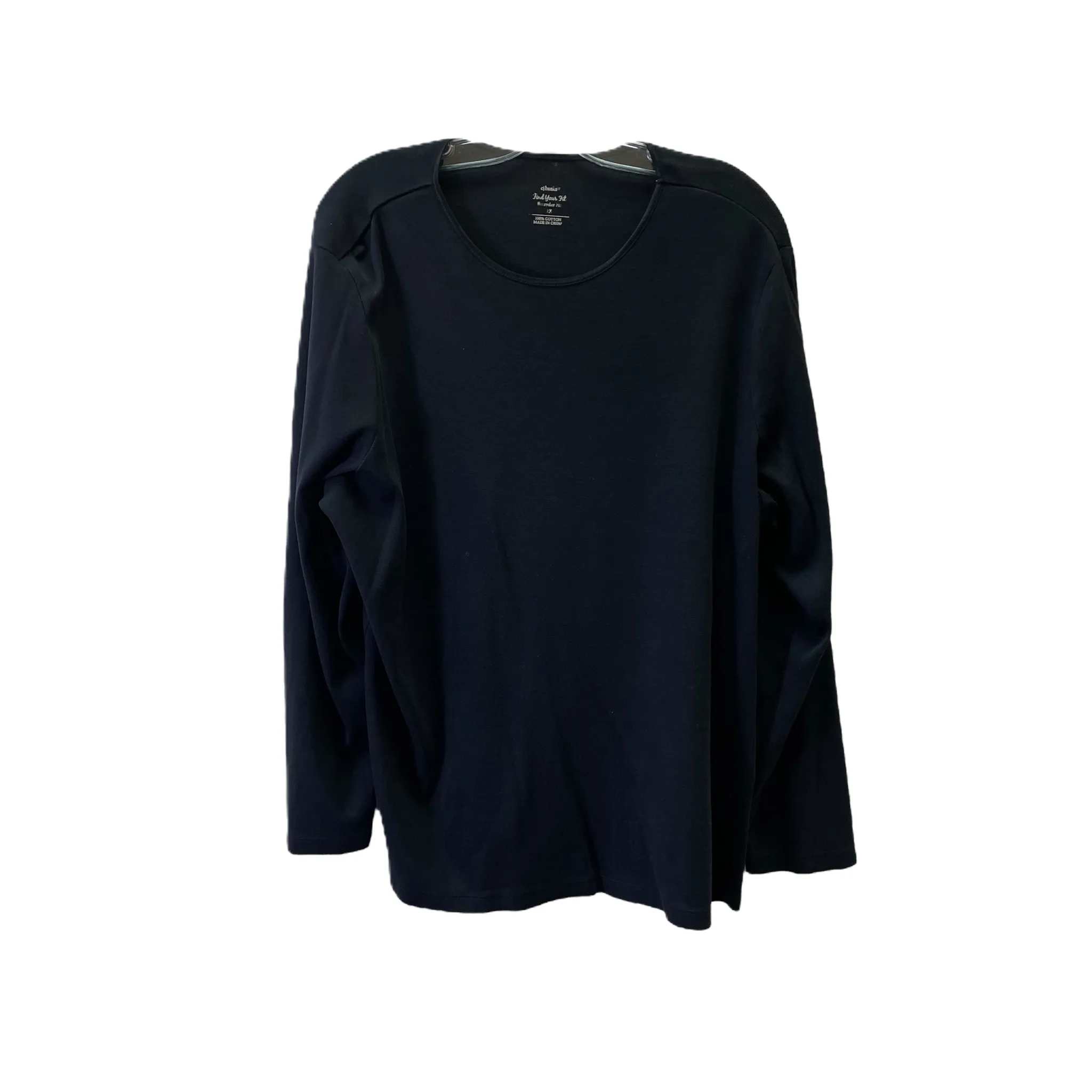 Black Top Long Sleeve Basic By Cj Banks, Size: 1x