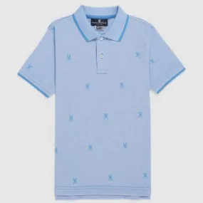 Blue Birdseye Printed Polo