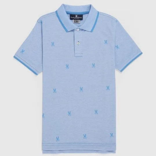 Blue Birdseye Printed Polo