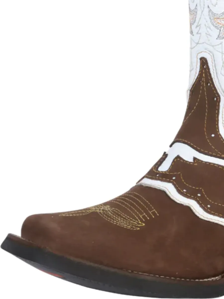 Botas Vaqueras Rodeo con Antifaz de Piel Genuina para Hombre 'El General' - ID: 33313