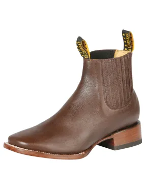 Botines Vaqueros Rodeo Clasicos de Piel Genuina para Hombre 'El General' - ID: 126606