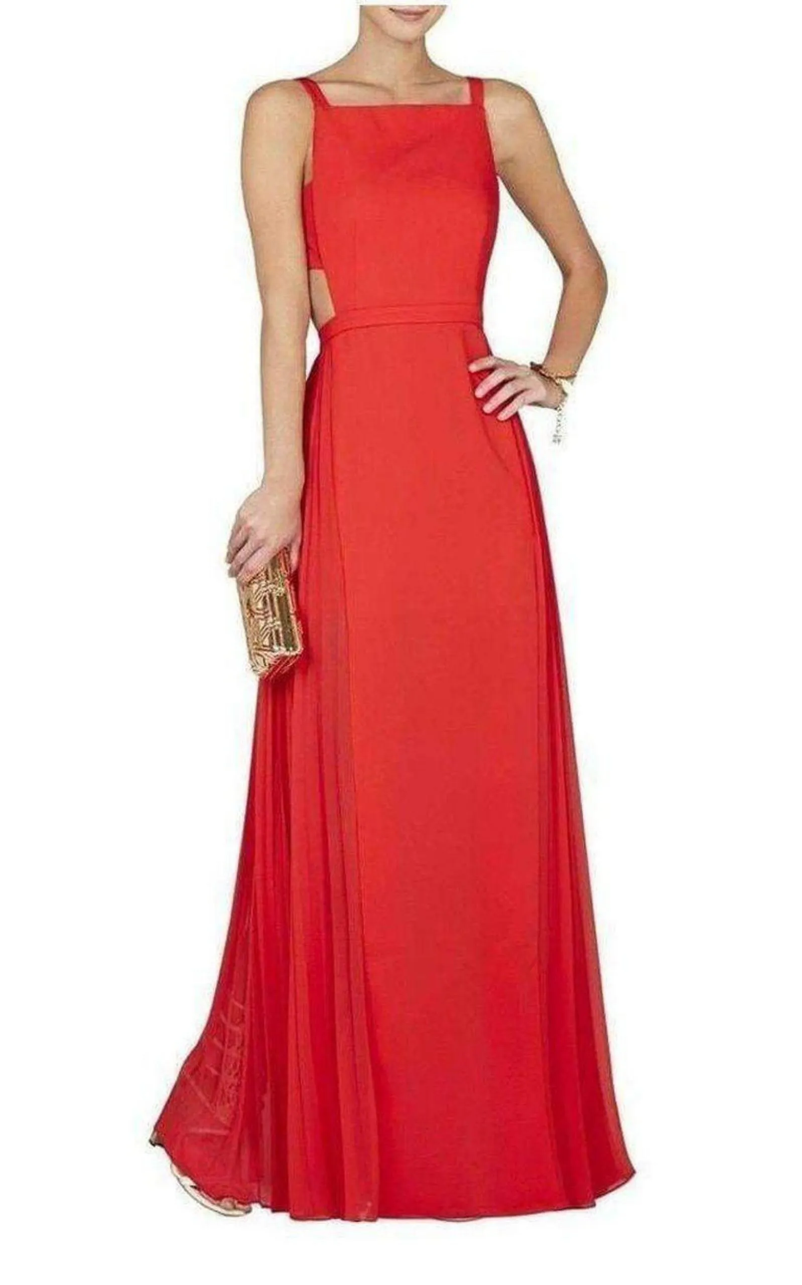 Brielle Sleeveless Side-Pleated Gown