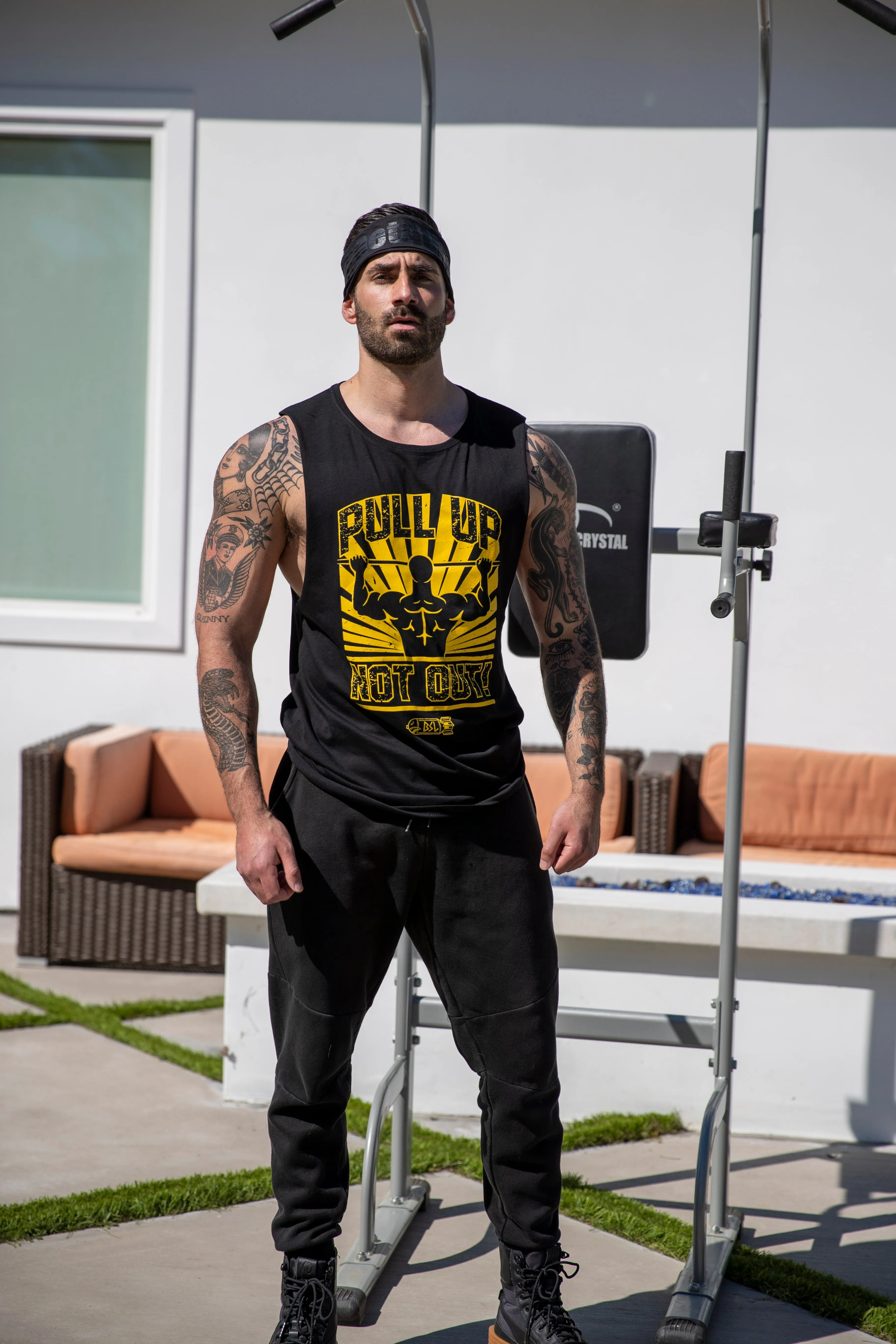 BSL Pull Up Not Out Tank Cut-Offs - Black