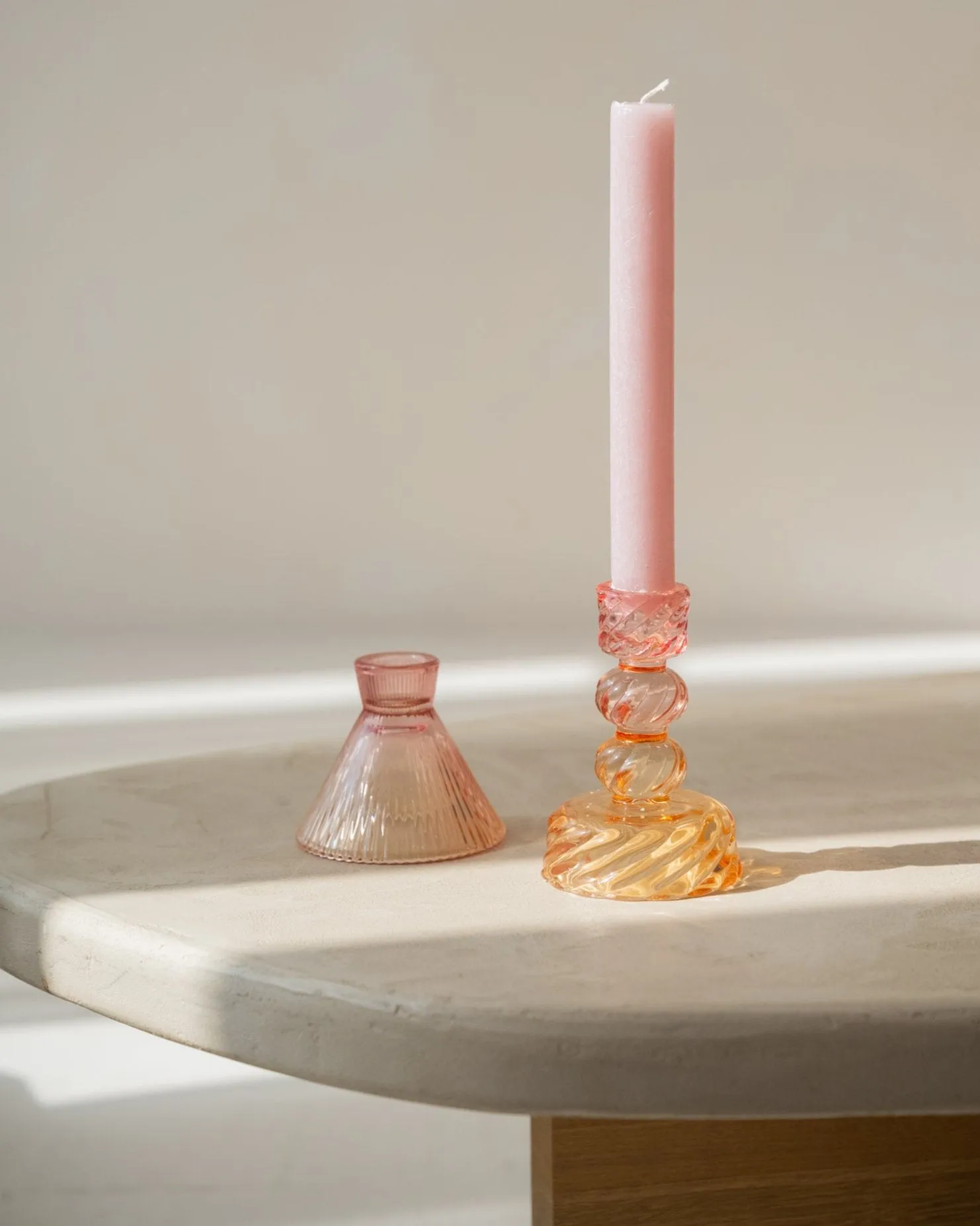 Candle Holder Pink/Orange