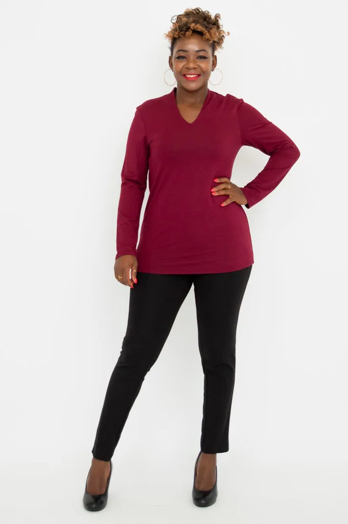 Chimmy Top, Burgundy, Bamboo