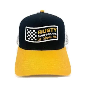 Gorra Bebe Rusty Racing Trucker Kids Negro Amarillo