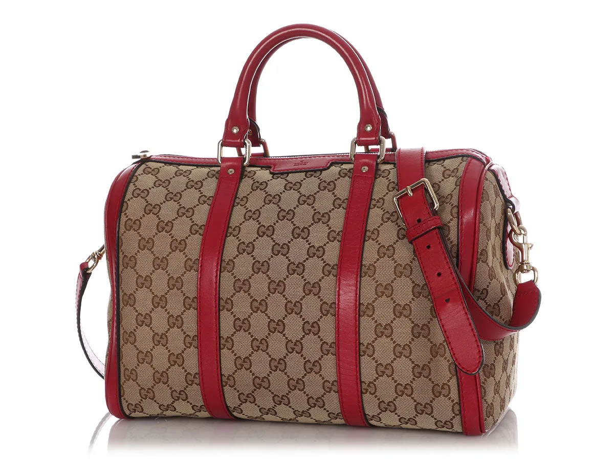 Gucci Vintage Fuchsia GG Monogram Canvas Boston Bag