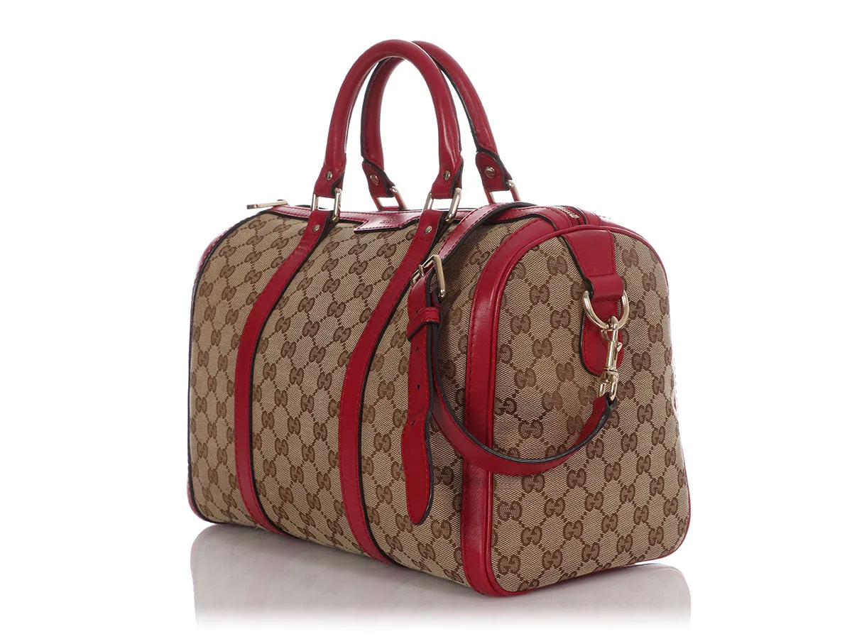 Gucci Vintage Fuchsia GG Monogram Canvas Boston Bag