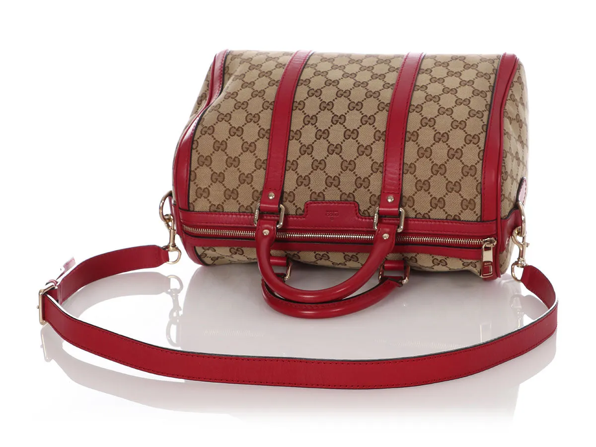 Gucci Vintage Fuchsia GG Monogram Canvas Boston Bag