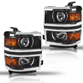 Headlight Assembly For 2014-2015 Chevy Silverado 1500 with Projector