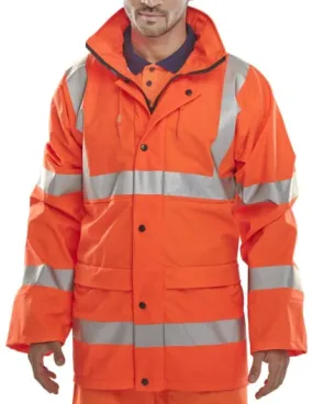 Hi Vis Waterproof & Breathable Hooded Jacket En471 (Go/Rt 3279) - Puj