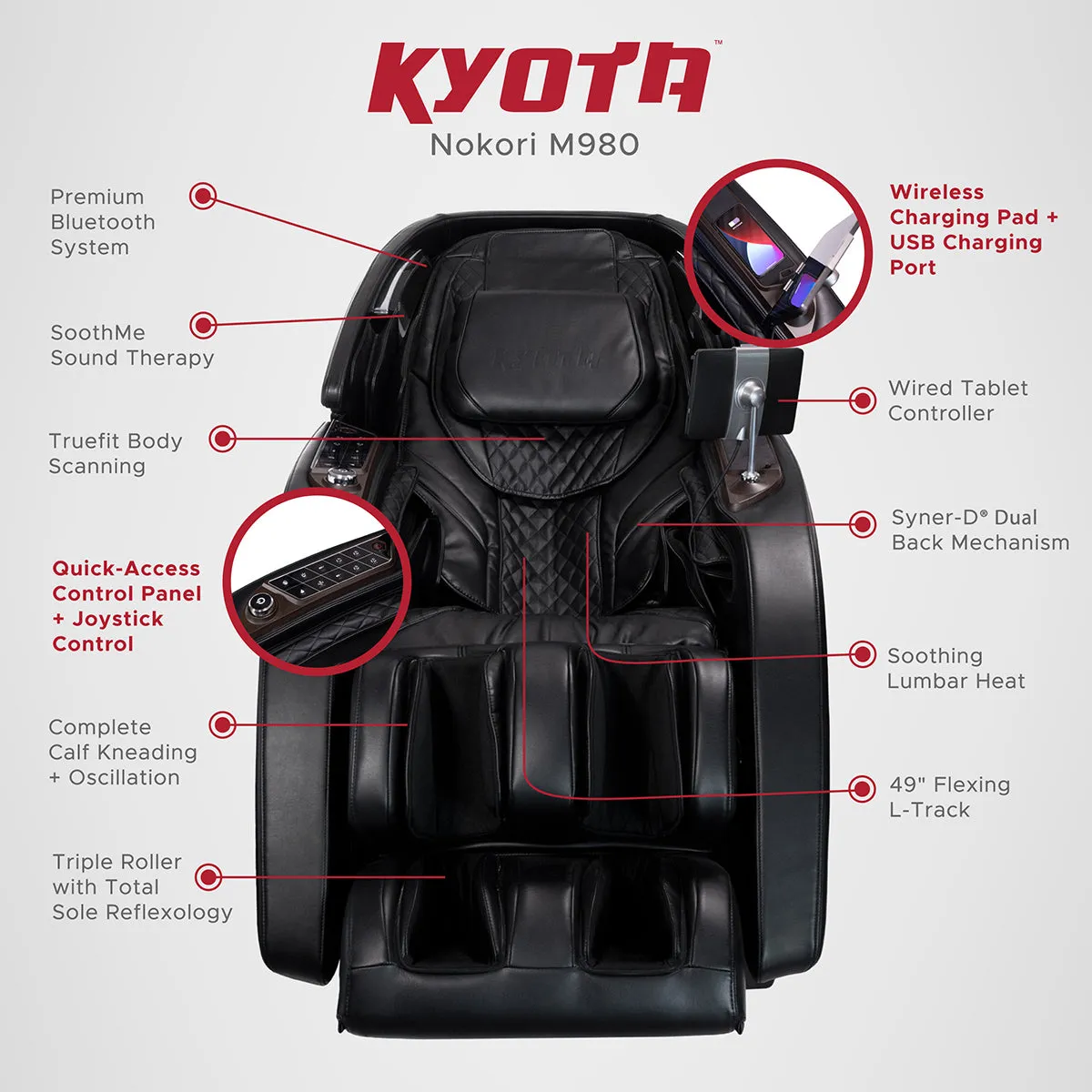 Kyota Nokori M980 Syner-D Massage Chair - Certified Pre-Owned