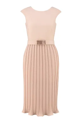 LUNARIA NUDE PINK BUTTERFLY-PLEATED COCKTAIL DRESS