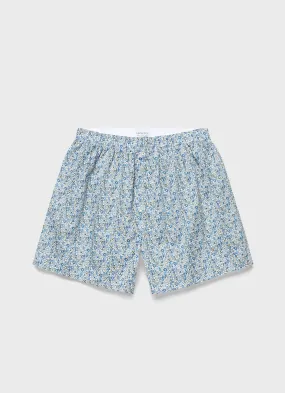 Men's Classic Boxer Shorts in Liberty Fabric in Blue Floral Ditsy