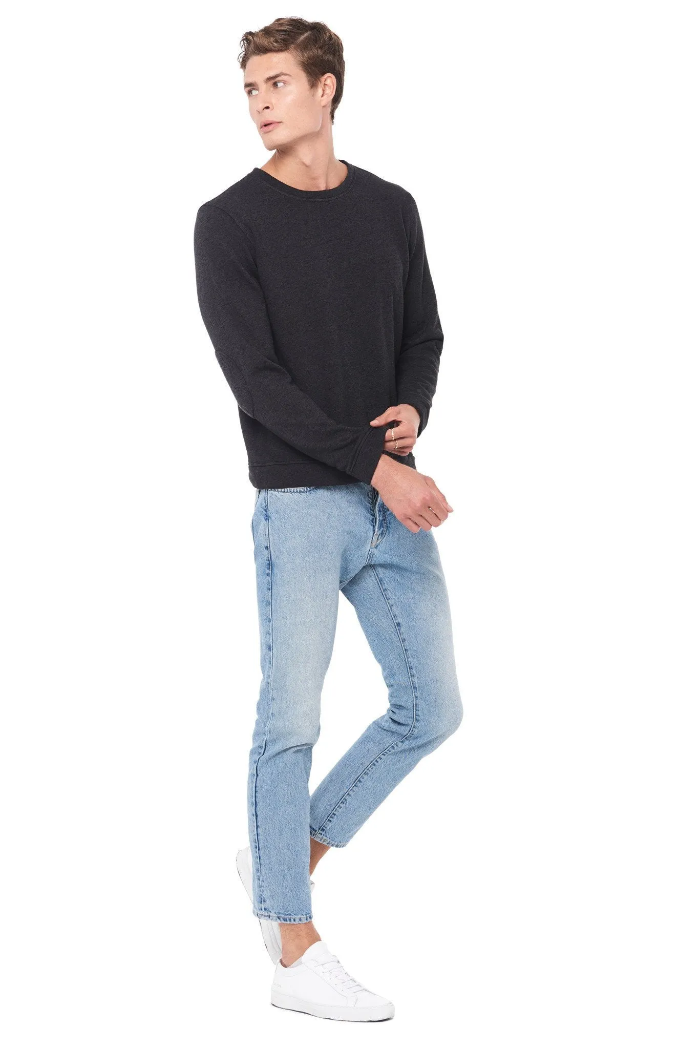 Men's French Terry Patch Sleeve Sweatshirt