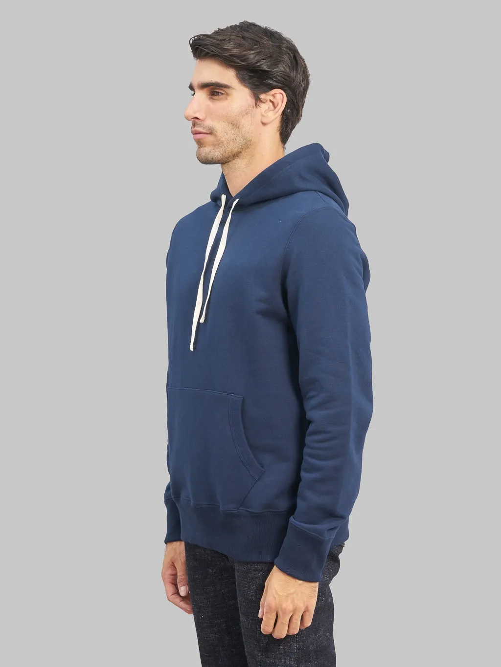 Merz b. Schwanen 382 Loopwheeled 12oz Classic Fit Hoodie Ink Blue