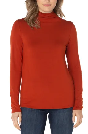 MOCK NECK LONG SLEEVE KNIT TOP