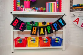 "Be Happy" Banner | Happy Rainbow | UPRINT | Schoolgirl Style