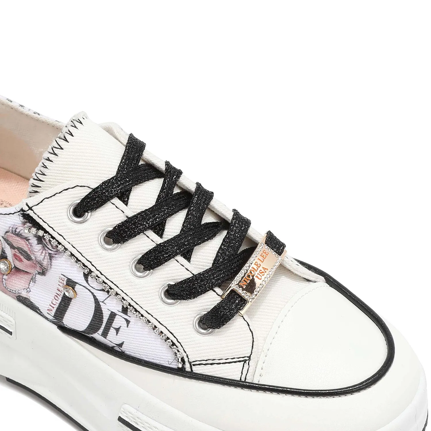 RHINESTONE PLATFORM SNEAKERS