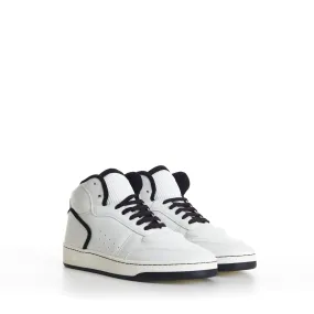 SL/80 White Mid-top Sneakers - Smooth & Grained Leather