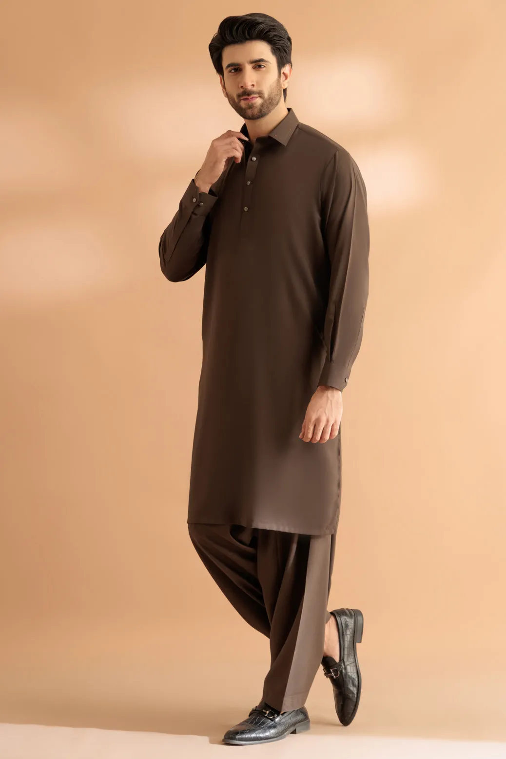 SLATE-BLENDED-KURTA SHALWAR - (KSRS24-044) BIN 48 M4