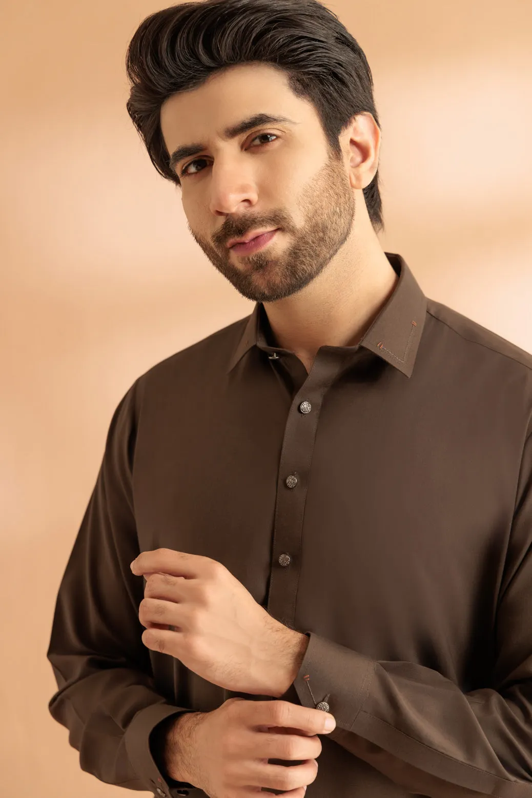 SLATE-BLENDED-KURTA SHALWAR - (KSRS24-044) BIN 48 M4