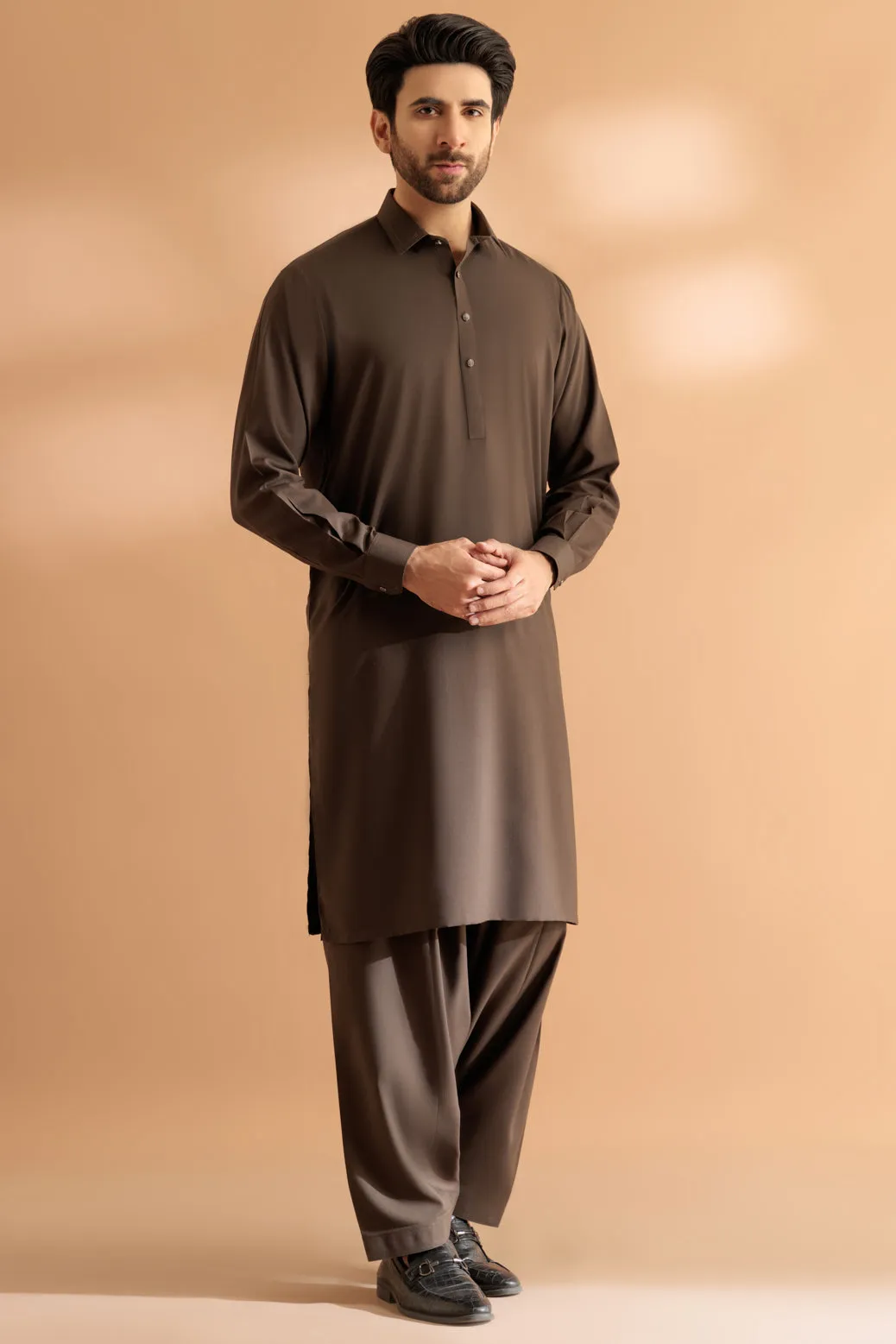 SLATE-BLENDED-KURTA SHALWAR - (KSRS24-044) BIN 48 M4