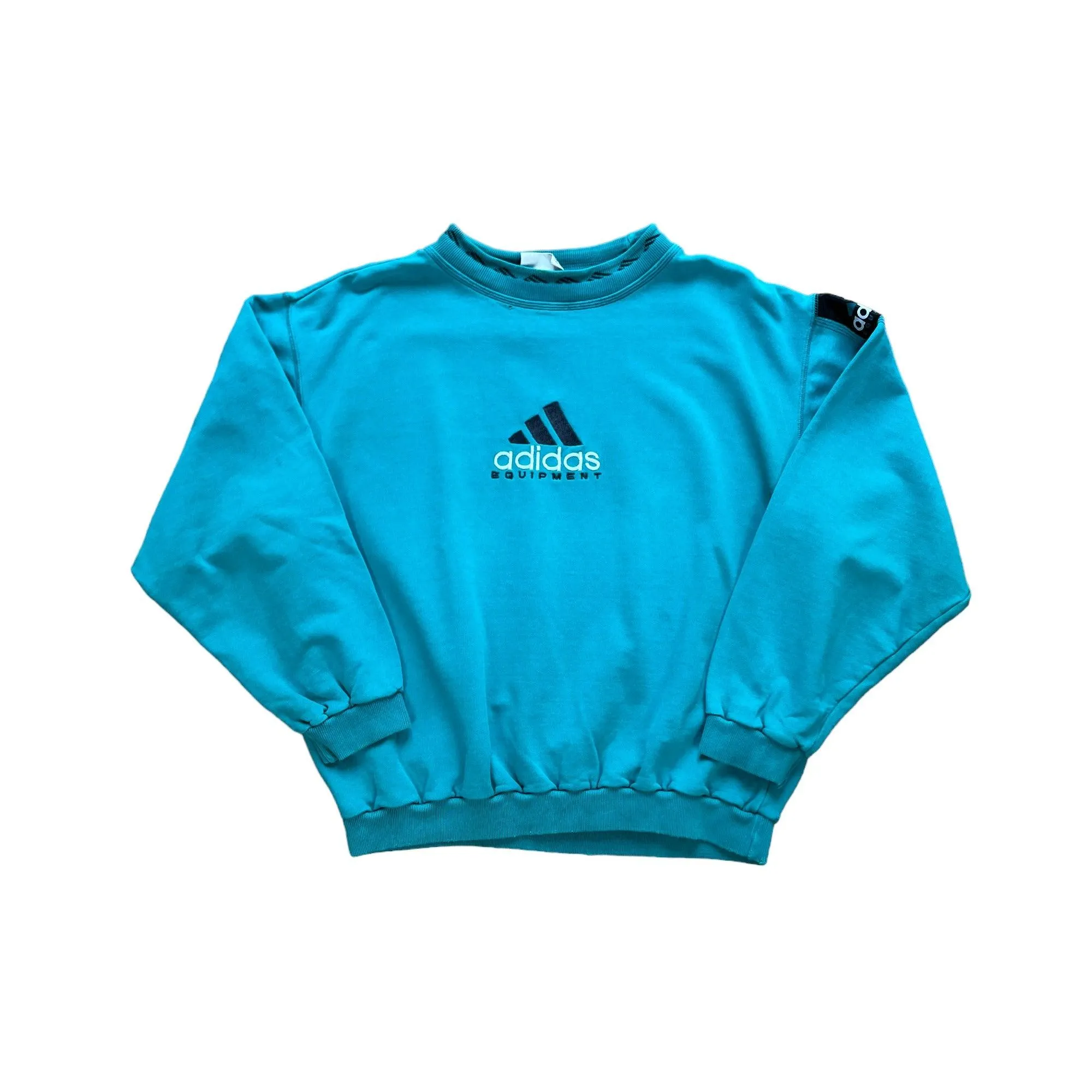 Vintage 90s Blue/ Green Adidas Equipment Sweatshirt - Large