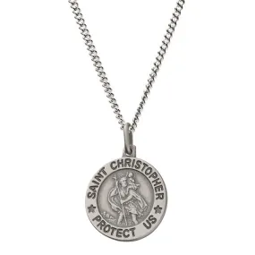 Vintage Style Personalised 'Protect Us' St Christopher Necklace